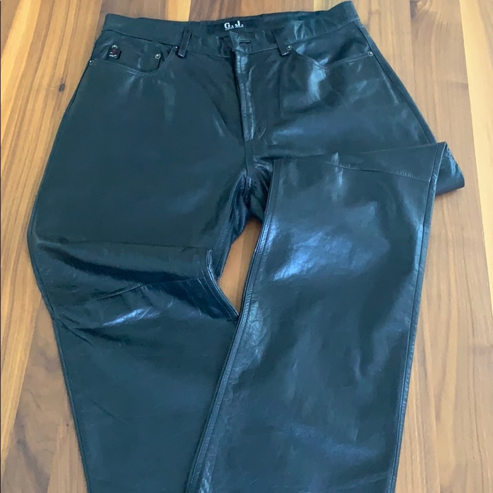 Men’s guess leather jeans